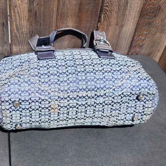 Coach Blue Jacquard Signature Shoulder Bag - Picture 14 of 16